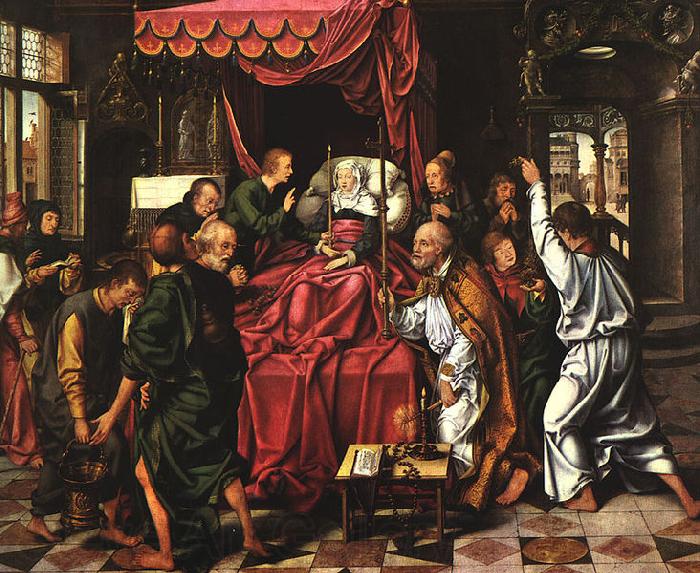 Joos van cleve The Death of the Virgin Germany oil painting art
